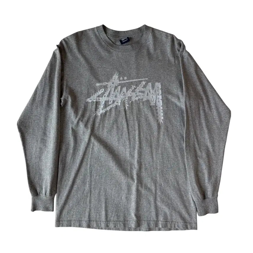 [BUNJANG] Stussy Grey Long Sleeve T-Shirt M-L / 스투시 그레이 긴팔티 M-L