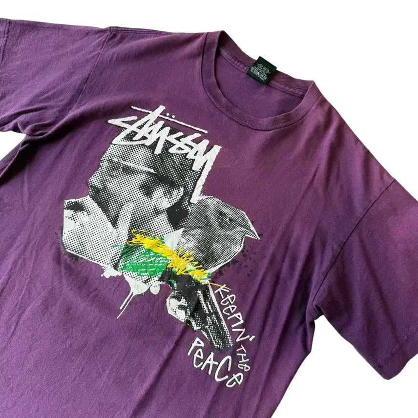[BUNJANG] Stussy 2000s 'Keepin' the PEACE' Graphic T-Shirt / 00s 올드 스투시 'Keepin' the PEACE' 그래픽 티셔츠