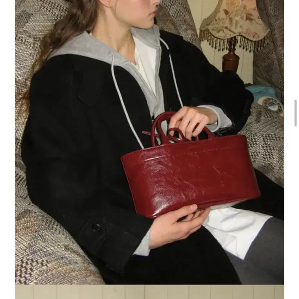 [BUNJANG] Somewhere Better Half Dear Tote Bag Burgundy / 썸웨어버터 Half Dear Tote Bag 버건디