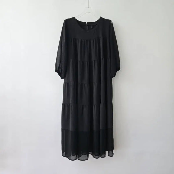 [BUNJANG] AICOTT Black Layered See-Through Long Dress / 1624 AICOTT 블랙 캉캉 시스루 원피스 F