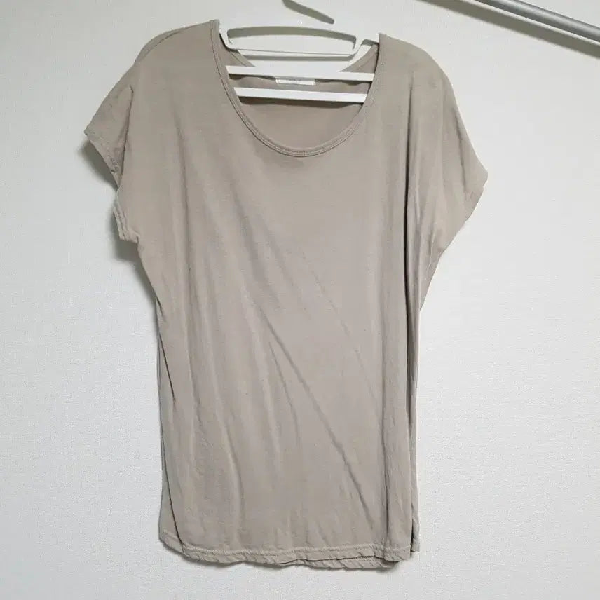 [BUNJANG] Slightly Mocha Colored Short Sleeve T-Shirt / 슬리브 티셔츠