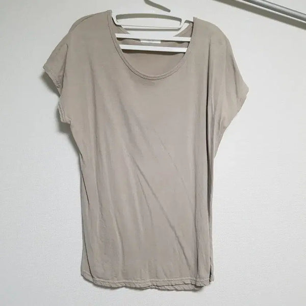 [BUNJANG] Slightly Mocha Colored Short Sleeve T-Shirt / 슬리브 티셔츠