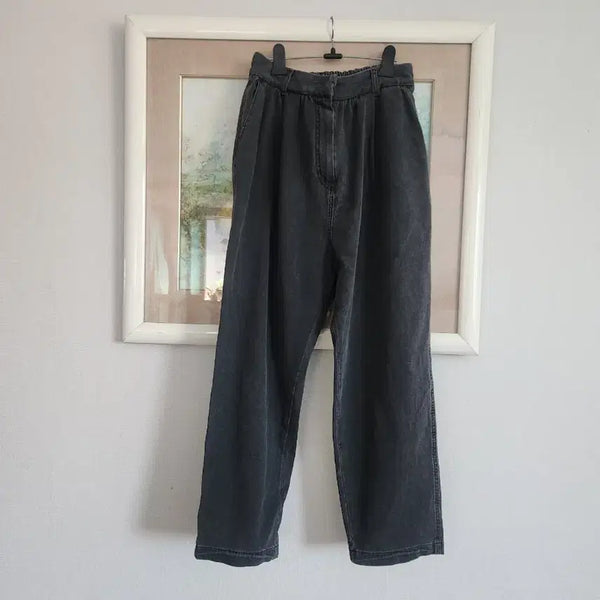 [BUNJANG] Thom Grey Hound 2023 Two-Tuck Wide Denim Pants Black / 2023 톰그레이하운드 투턱 데님팬츠
