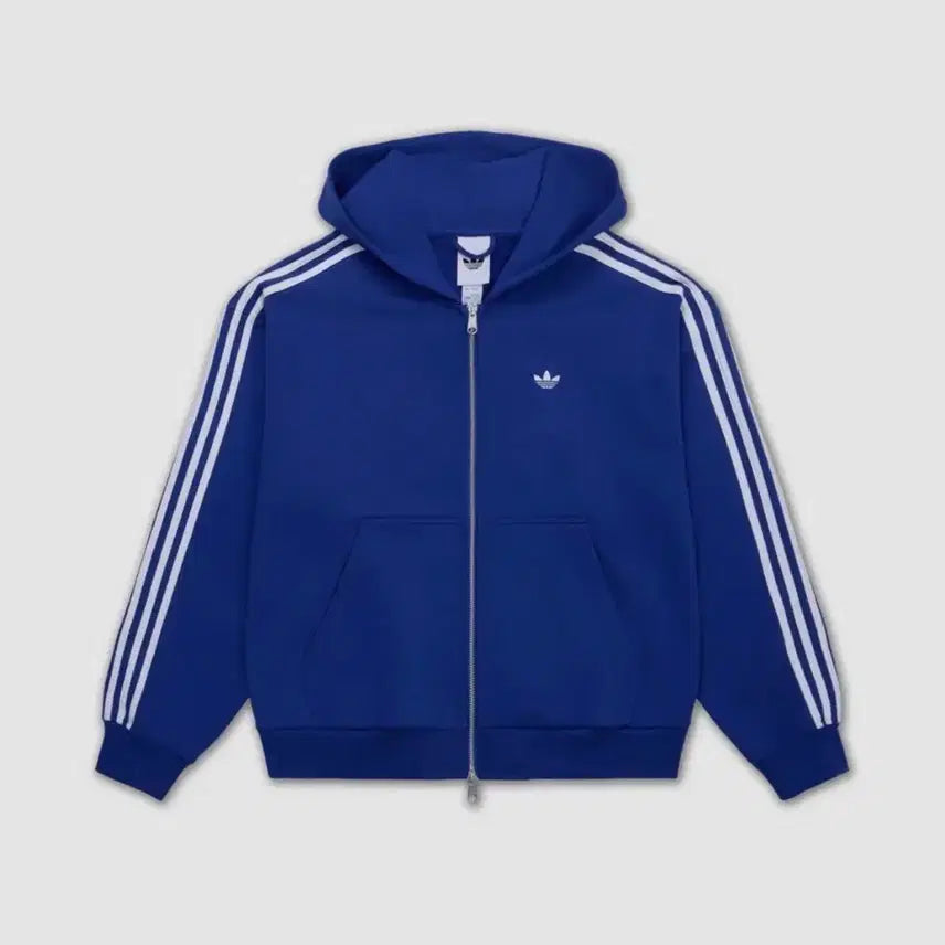 [BUNJANG] Adidas Cropped Hooded Zip-Up Royal Blue/White M / 아디다스 크롭 후드 집업 - 로얄블루:화이트 M