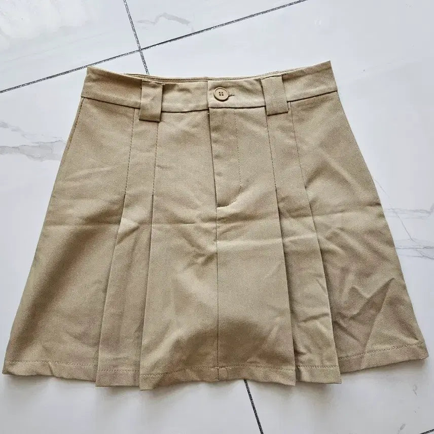 [BUNJANG] Beige Pleated Skirt / 보세 베이지 플리츠 스커트 F