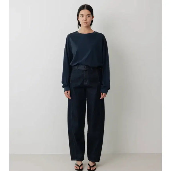 [BUNJANG] Necessary Belted Non-fade Jeans (Dark Blue) / (최종가) 네세서리 Belted Non-fade Jeans (Dark Blue)