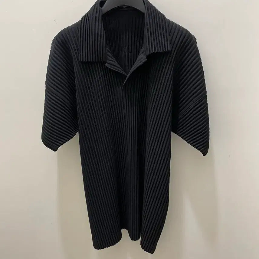 [BUNJANG] Issey Miyake Homme Plissé Basic PK Shirt Black Size 2 / 이세이미야케 옴므플리세 베이직 pk셔츠 카라티 블랙 2사이즈