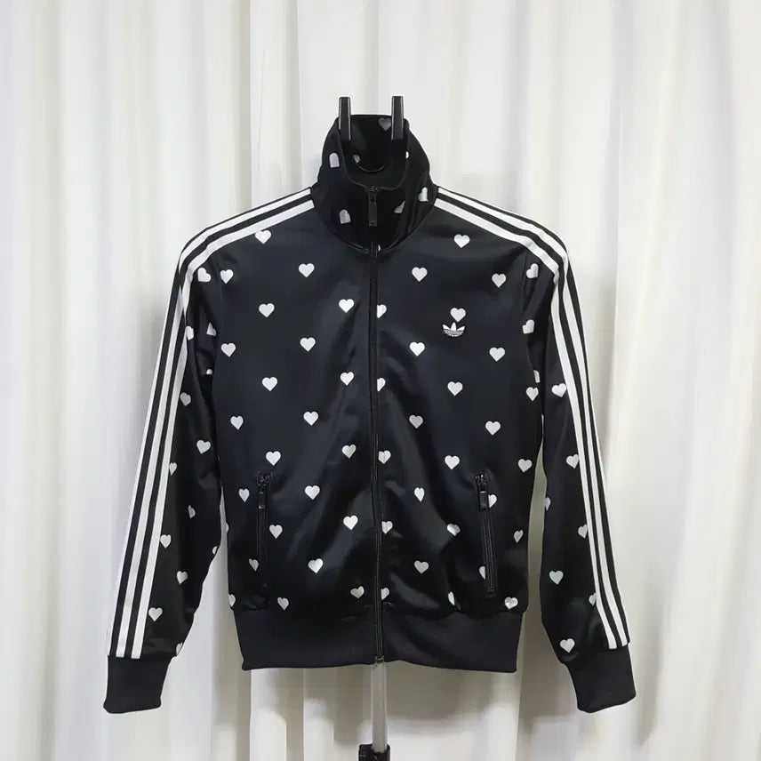 [BUNJANG] Adidas Women's Heart Dot Jersey Zip-Up (Size 100) / 아디다스 여자 하트 도트 져지집업 100 오일장