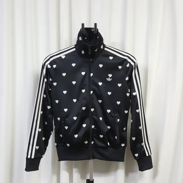 [BUNJANG] Adidas Women's Heart Dot Jersey Zip-Up (Size 100) / 아디다스 여자 하트 도트 져지집업 100 오일장