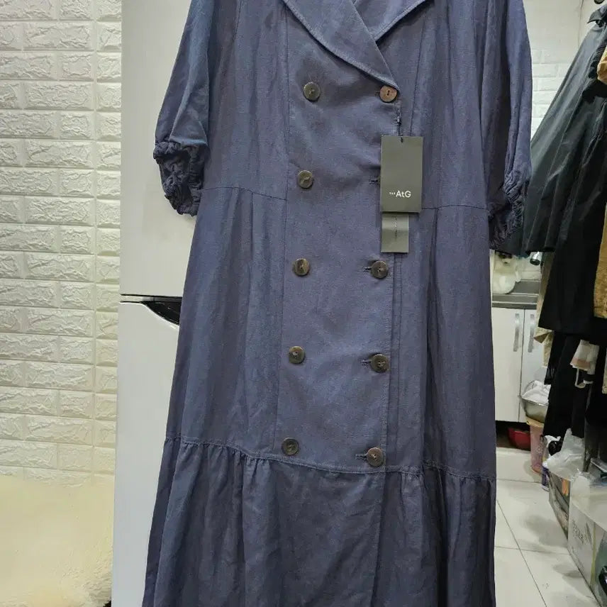 [BUNJANG] AtG Double Button Dress Navy / AtG 더블 버튼  원피스 (77) 미착용
