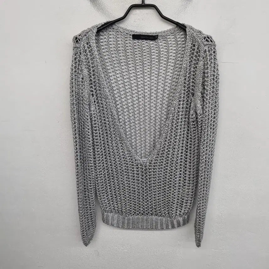 [BUNJANG] Calvin Klein Women's Mesh Knit Sweater / [여성55~66 size] 캘빈클라인 펀칭 그물 니트