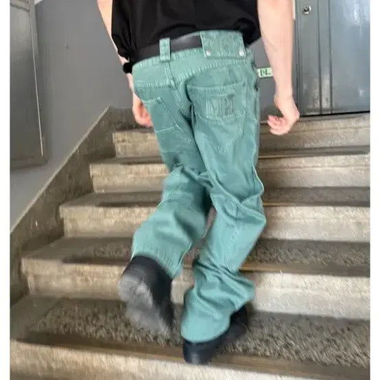 [BUNJANG] Plastic Product MPa Calf Pocket Pants Emerald / 플라스틱 프로덕트 MPa CALF POCKET PANTS 카프포켓 데님
