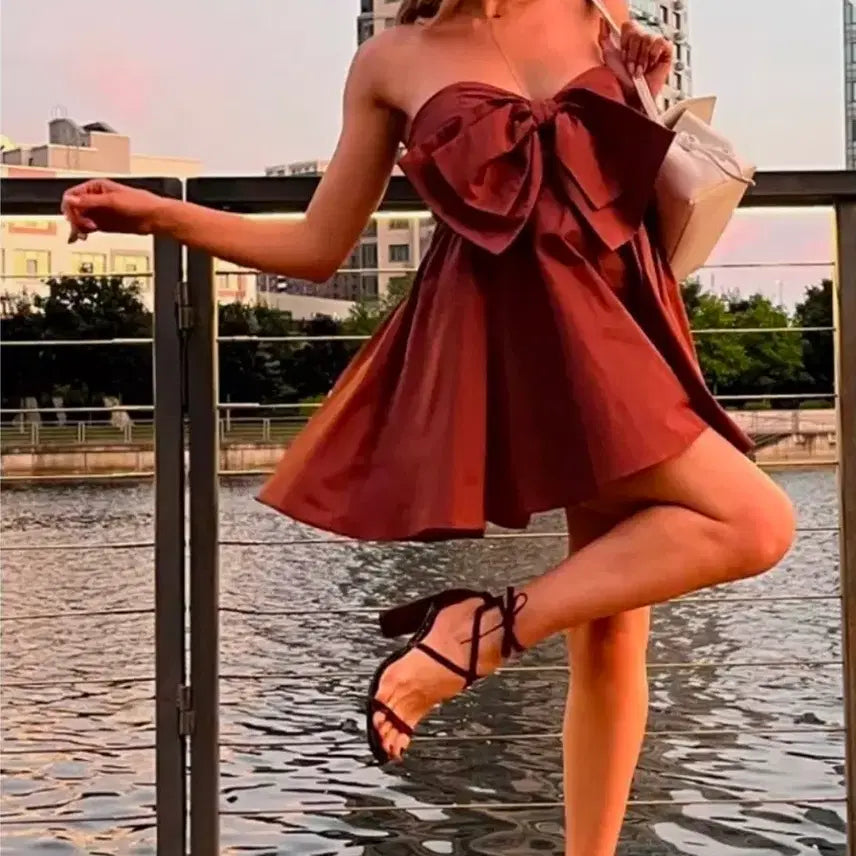 [BUNJANG] Zara Ribbon Mini Dress / 새상품 자라 zara dress 리본 미니 원피스 m