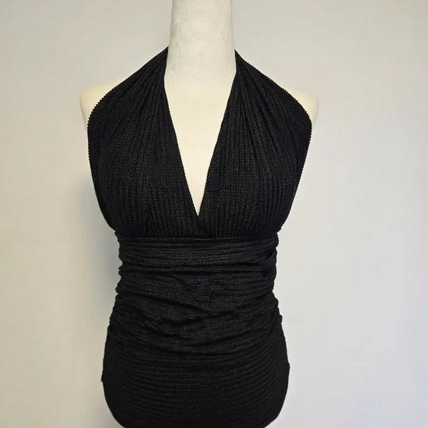 [BUNJANG] Halter Neck Wrap Swimsuit Black / A(M)블랙 홀터넥 랩 수영복