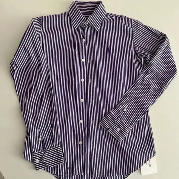 [BUNJANG] Polo Ralph Lauren Purple Stripe Shirt / 폴로 퍼플 스트라이프 셔츠 (오늘의빈티지 구매 /상태좋음)