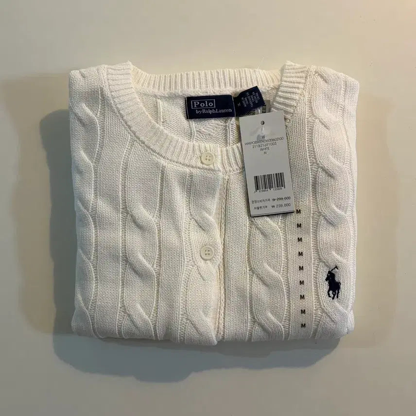 [BUNJANG] Polo Ralph Lauren Women's Short Sleeve Cardigan (Black/White) / 폴로 여성용 반팔 가디건 (블랙/화이트)
