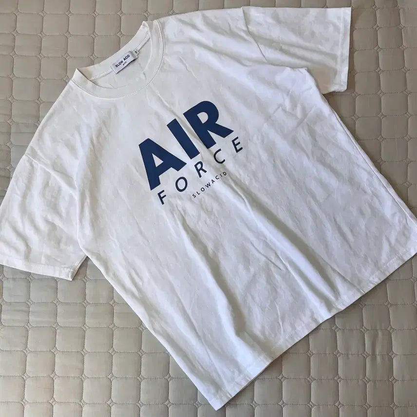 [BUNJANG] Slow Acid Air Force Short Sleeve T-Shirt White / M) 슬로우애시드 에어포스 반팔 티셔츠 화이트