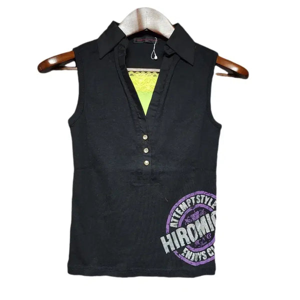 [BUNJANG] Hiromichi Nakano Bohemian V-Neck Sleeveless Top / HIROMICHI 보헤미안 카라 슬리브리스 탑