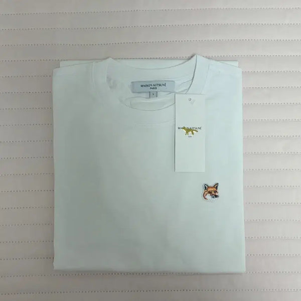 [BUNJANG] Maison Kitsuné Unisex Basic Short-Sleeve T-Shirt (Black/White) / 메종키츠네 남여공용 기본반팔티 (블랙/화이트)
