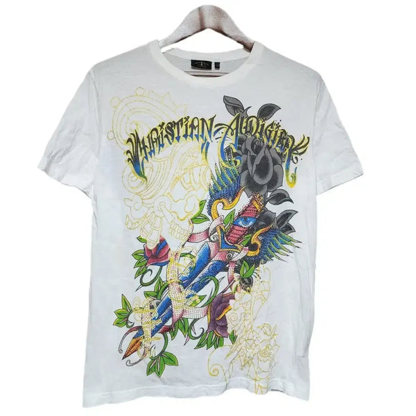 [BUNJANG] Christian Audigier Y2k Oriental Cubic Long Sleeve T-Shirt (Size L) / Christian Audigier Y2k Oriental 큐빅 롱슬리브