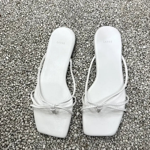 [BUNJANG] Ribbon Flip-Flops White / 리본 쪼리 240 화이트