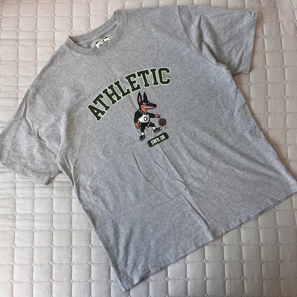 [BUNJANG] Beslow Slowboy Arch Logo Short-Sleeve T-Shirt Grey XL / XL) 비슬로우 슬로우보이 아치 로고 반팔 티셔츠 그레이