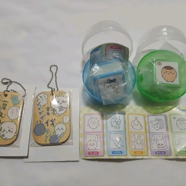 [BUNJANG] Chiikawa Hachiware Kurimanju Keychain and Stamp Figure Bundle Set / 일괄) 치이카와 (하치와레,쿠리만쥬) 키링 및 도장 피규어