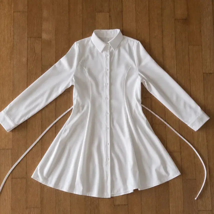 [BUNJANG] Cream Colored Shirt Dress / 크림 컬러 셔츠형 블라우스 원피스