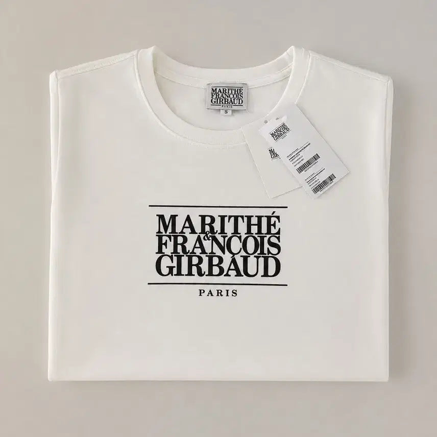 [BUNJANG] Marithe Francois Girbaud Women's Basic Short Sleeve T-Shirt (Black/White) / 마리떼 여성용 기본 반팔티 (블랙/화이트)