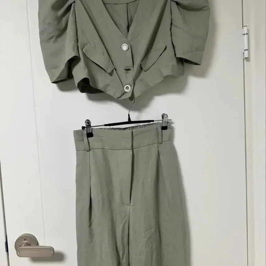 [BUNJANG] Adel Puff Two-Piece Set Mint / 아델 퍼프 투피스