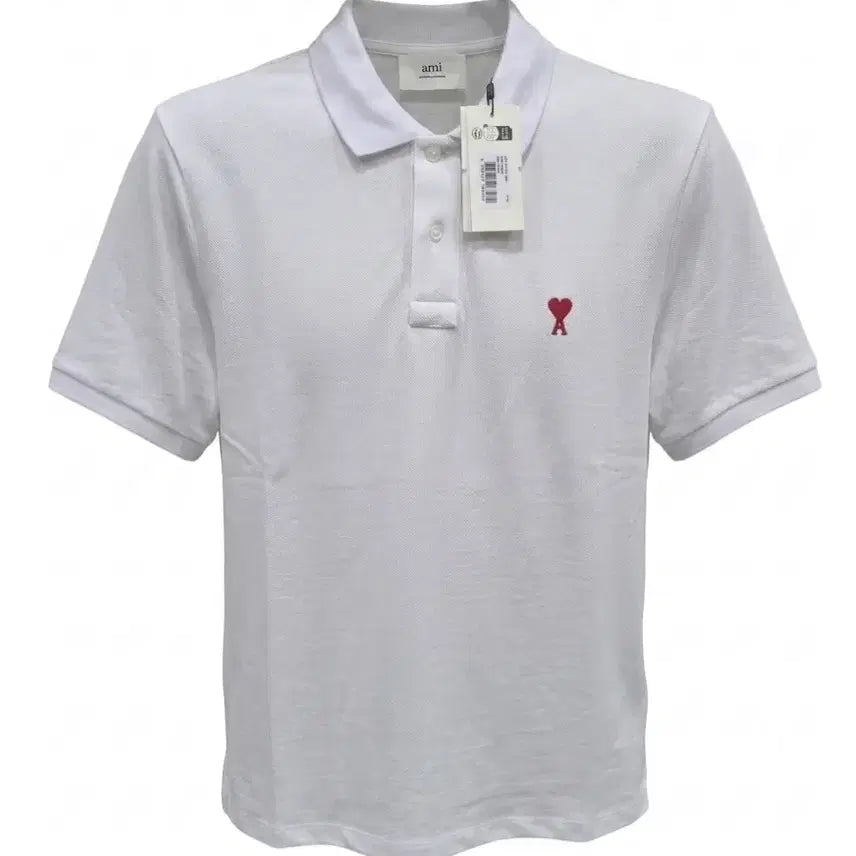 [BUNJANG] Men's Short Sleeve Polo Shirt (White) / 아미 남성용 반팔 카라티 (화이트)