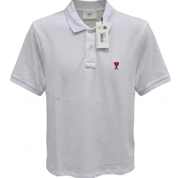 [BUNJANG] Men's Short Sleeve Polo Shirt (White) / 아미 남성용 반팔 카라티 (화이트)