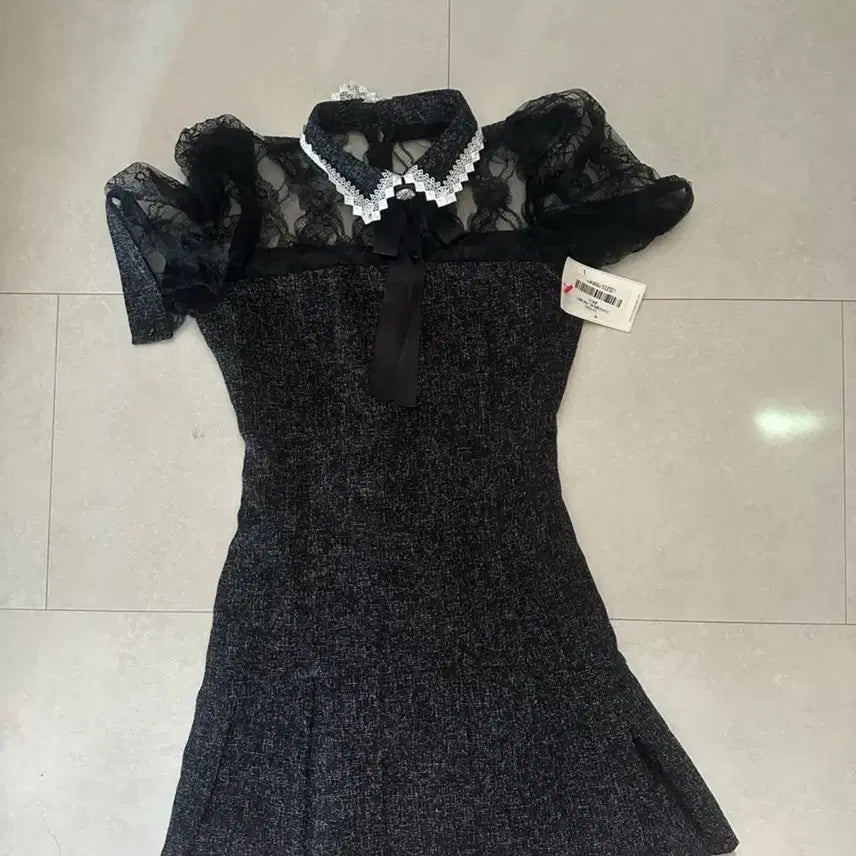 [BUNJANG] Lace Puff Sleeve Dress / 레이스 퍼프 원피스