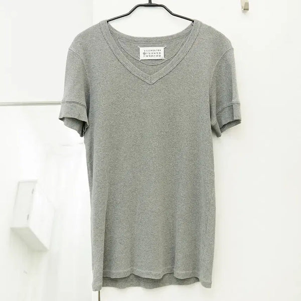 [BUNJANG] Maison Margiela No.10 Ribbed V-neck T-Shirt / 메종 마틴 마르지엘라 10번 골지 브이넥 티셔츠