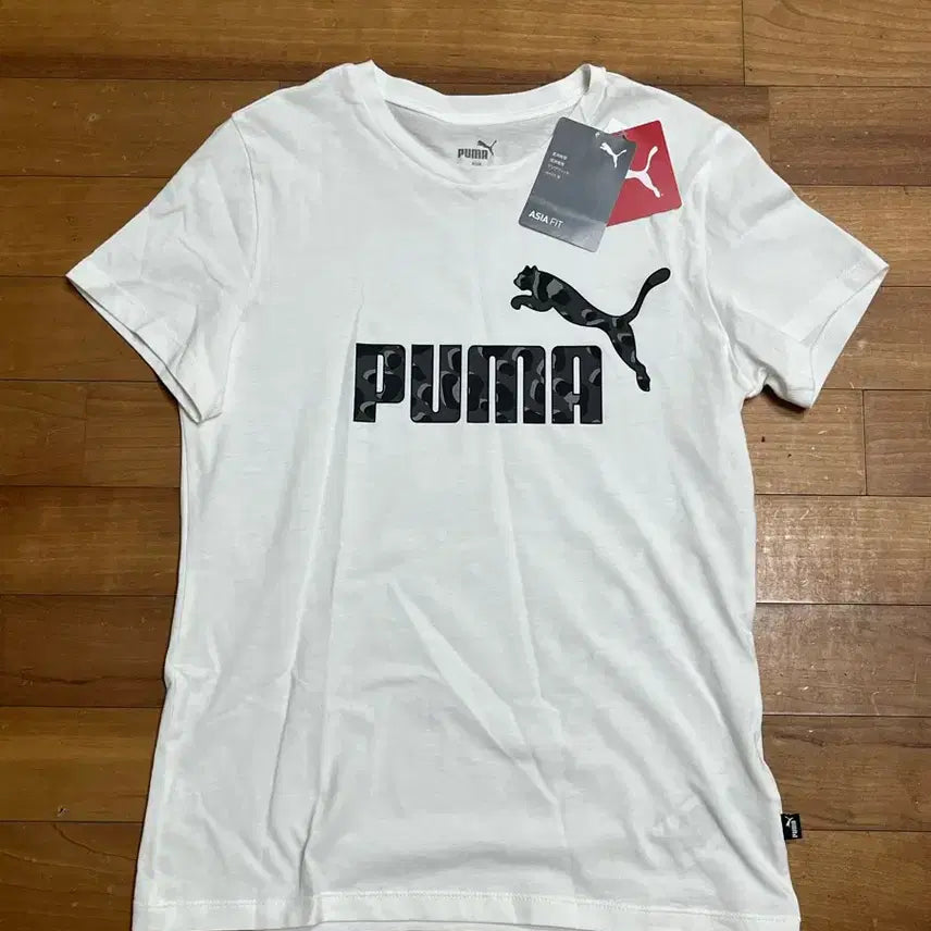 [BUNJANG] Puma Camo Logo Short Sleeve T-Shirt White / 퓨마 푸마 카모 로고 반팔 티셔츠 화이트
