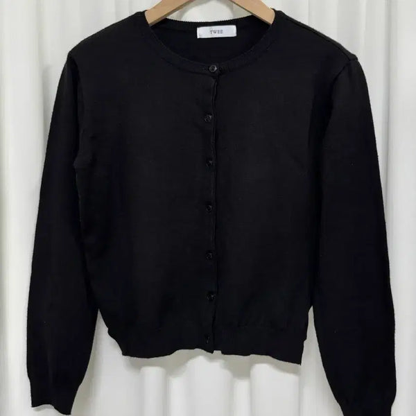 [BUNJANG] TWEE Round Neck Knit Cardigan Black / TWEE 트위 라운드넥 니트 가디건 블랙