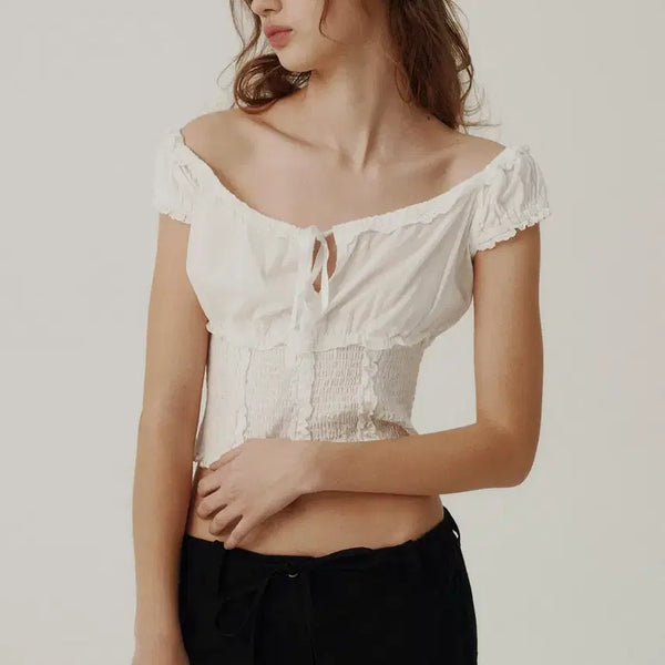 [BUNJANG] The Barnet Petunia Smocked Blouse - White / 새상품) 더바넷 Petunia Smocked Blouse_White