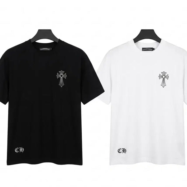 [BUNJANG] Chrome Hearts Unisex Basic T-Shirt (Black/White) / 크롬하츠 남여공용 기본 반팔티 (블랙/화이트)