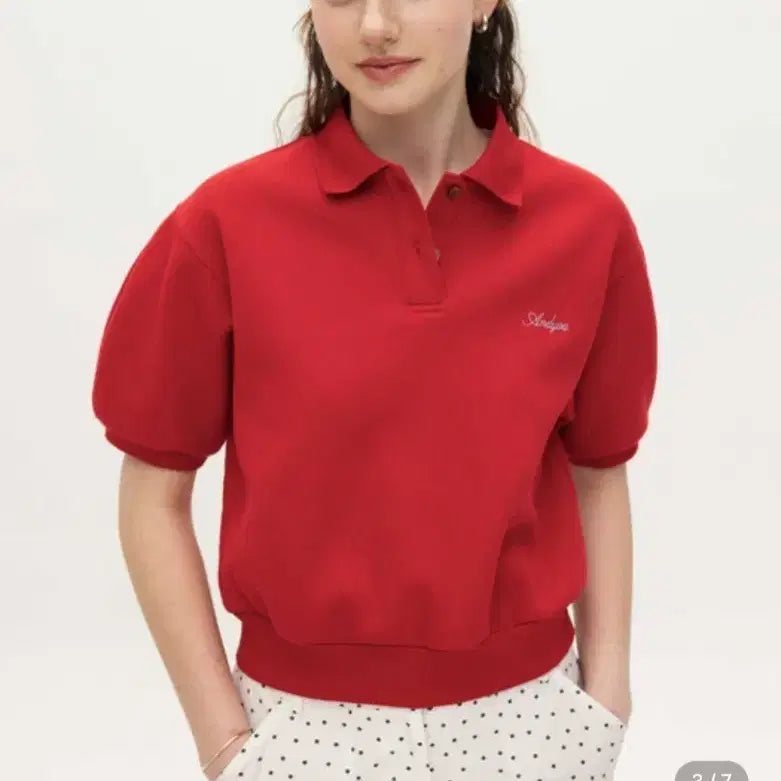 [BUNJANG] Hobart Volume Sleeve Pique Shirt (Red) / 호바트 볼륨 슬리브 피케 셔츠 (Red)
