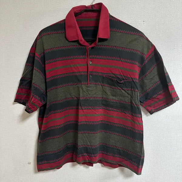 [BUNJANG] European Vintage Aztec Navajo Pattern Polo Shirt / 유럽빈티지 아즈텍 나바호 패턴 빈티지 카라티