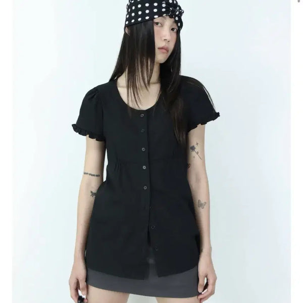 [BUNJANG] Long Puff Blouse / 롱퍼프블라우스
