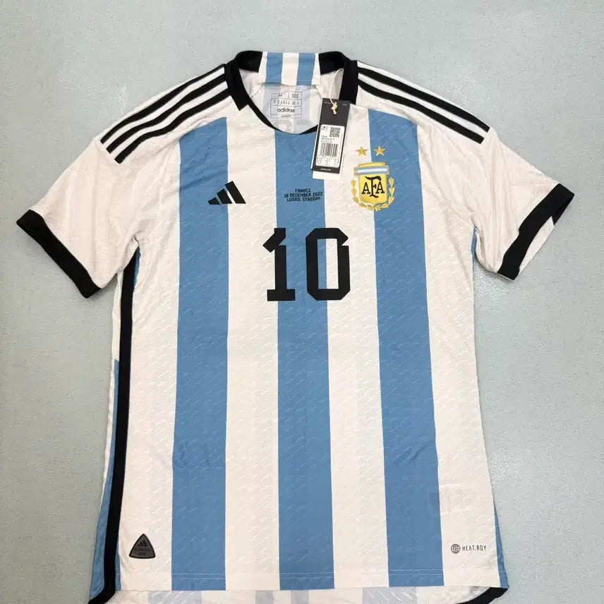 [BUNJANG] Argentina 2022 Authentic Home Short Sleeve Messi Official Jersey / 2022 아르헨티나 어센틱  홈 반팔 메시오피셜