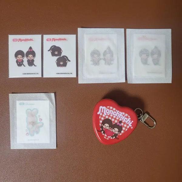 [BUNJANG] Monchhichi Sticker Set with Tin Case / 몬치치 띠부씰, 스티커, 틴케이스 일괄