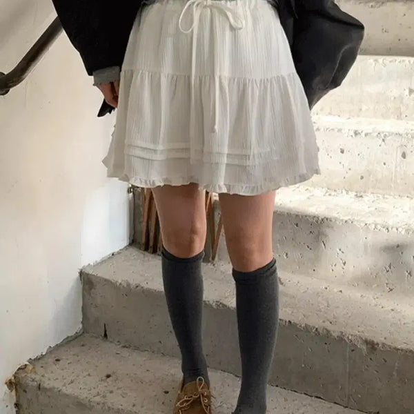 [BUNJANG] Withyun Valentine Mini Lace Skirt Ivory / 위드윤 발렌 미니 레이스 스커트 아이보리