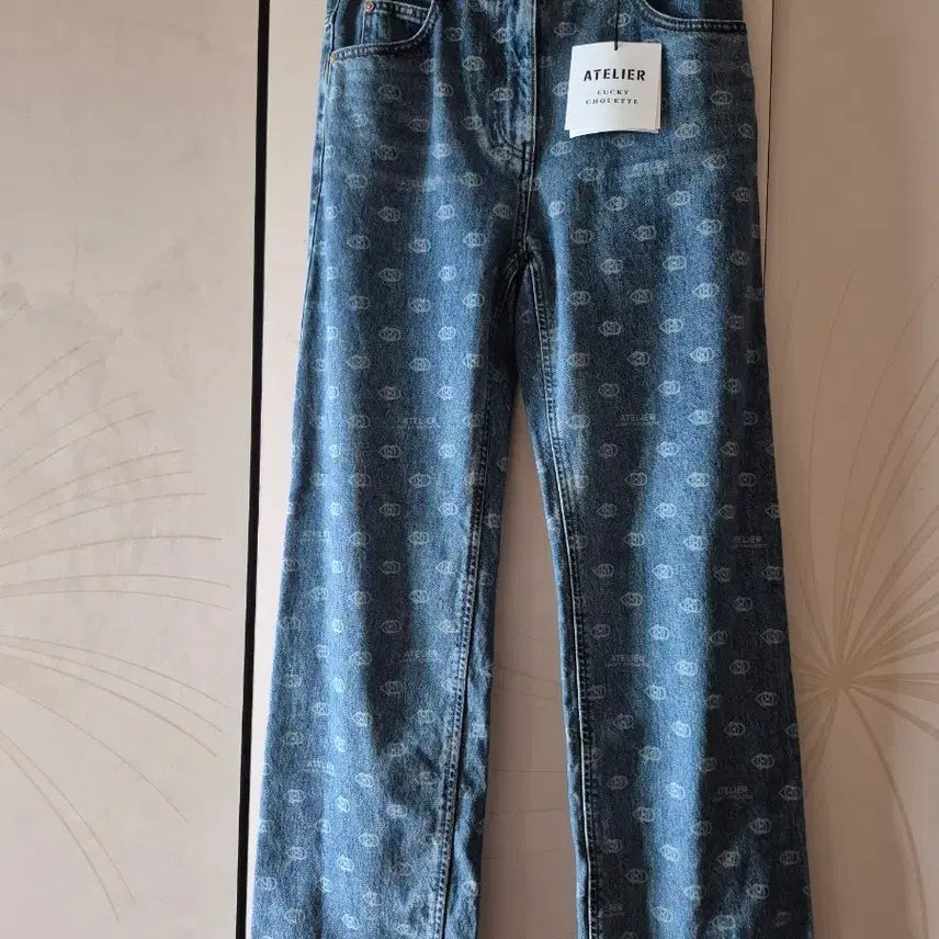 [BUNJANG] Lucky Chouette Atelier Pattern Denim Pants / 럭키슈에뜨아뜰리에 패턴 데님 팬츠36,새제품