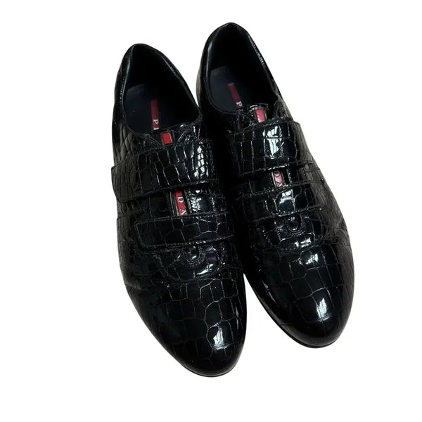 [BUNJANG] Prada Sport Crocodile Embossed 2-Velcro Sneakers / 프라다 스포츠 크로커다일 엠보 2벨크로 스니커즈 9사이즈