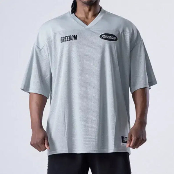 [BUNJANG] Freedom Mesh Rugby Jersey - Gray (2XL) / [ 2XL ] 프리덤(FREEDOM) 메쉬 럭비 져지_그레이