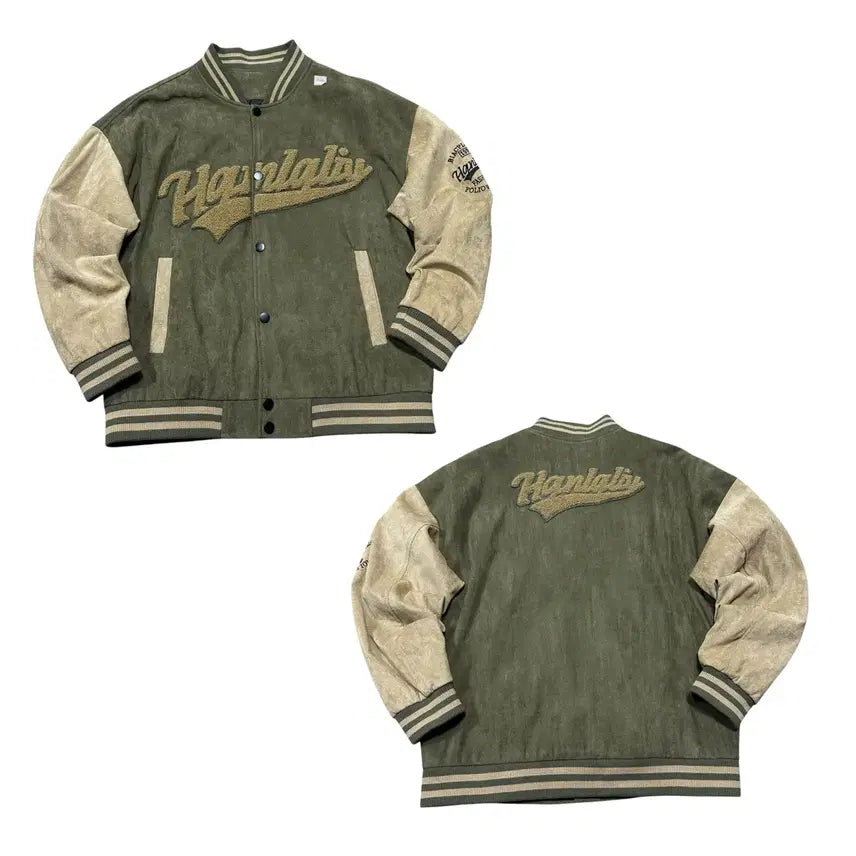 [BUNJANG] Vintage 90s Hanarely Suede Varsity Jacket 2XL / (바배) 빈티지 90s 하나릴리 스웨이드 바시티 자켓