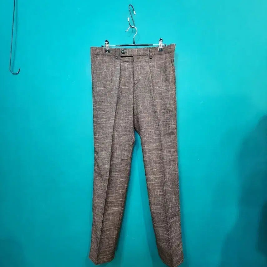 [BUNJANG] Vant Men's Linen Blend Check Pattern Slim Fit Trousers / (새제품)vant반트 남성 린넨혼방 정장바지50