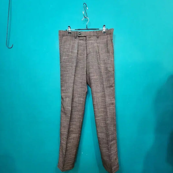 [BUNJANG] Vant Men's Linen Blend Check Pattern Slim Fit Trousers / (새제품)vant반트 남성 린넨혼방 정장바지50